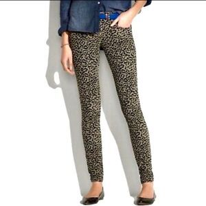 Madewell gray cheetah leopard print corduroy skinny pants size 29x32